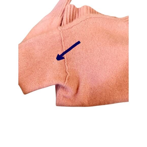 Free People So Low So High Cashmere Sweater Soft Peach XS FP Cropped Turtleneck - Picture 12 of 12